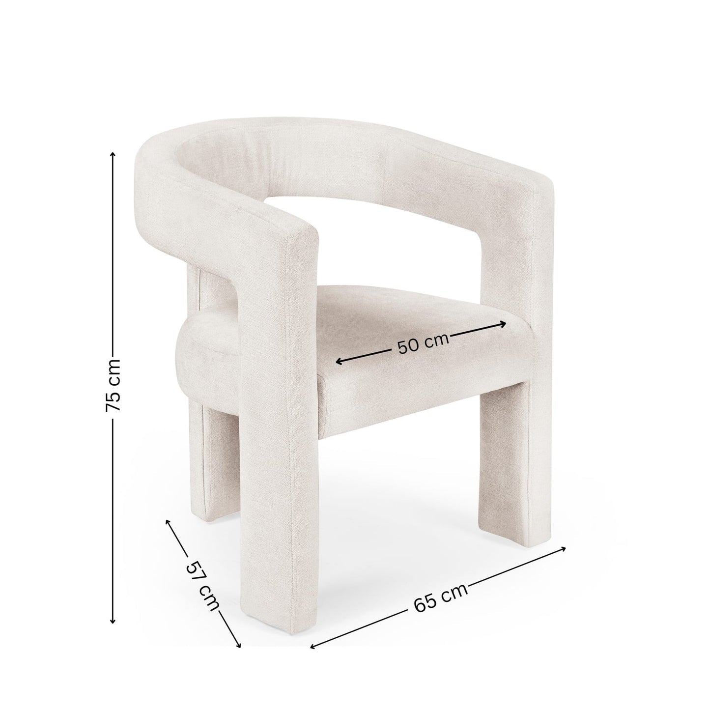 Elara Cream Chenille Upholstered Chair