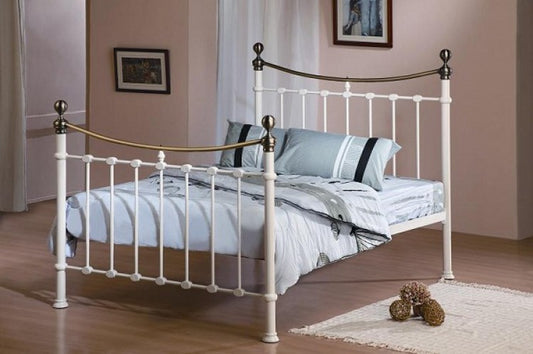 Time Living Elizabeth 4ft6 Double Cream Metal Bed Frame