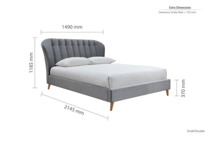 Birlea Elm 4ft Small Double Grey Fabric Bed Frame