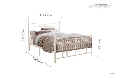 Birlea Emily 4ft6 Double White Metal Bed Frame