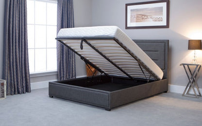 Emporia Kensington 6ft Super Kingsize Grey Linen Wing Fabric Ottoman Bed