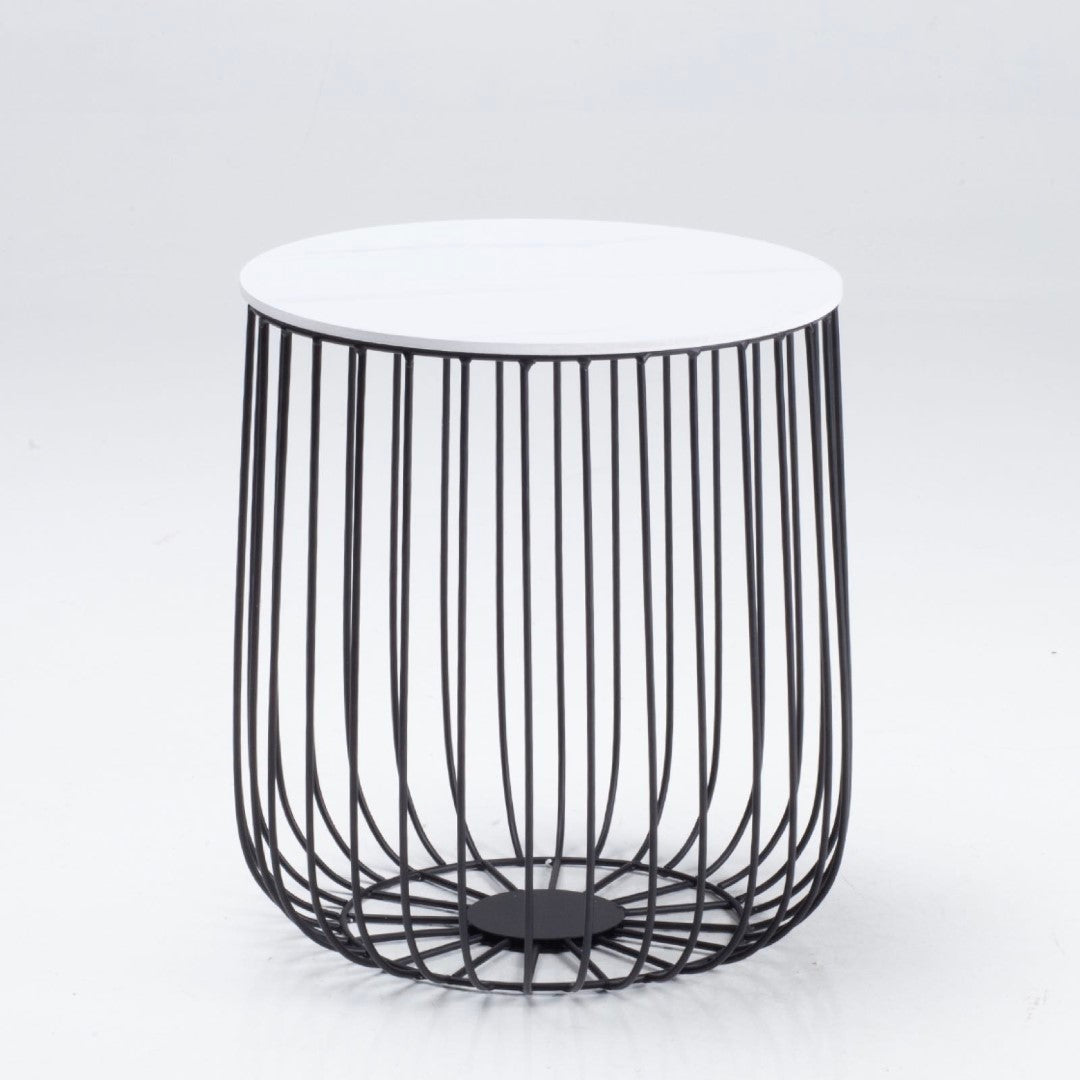 LPD Enzo Small Marble Effect Cage Table