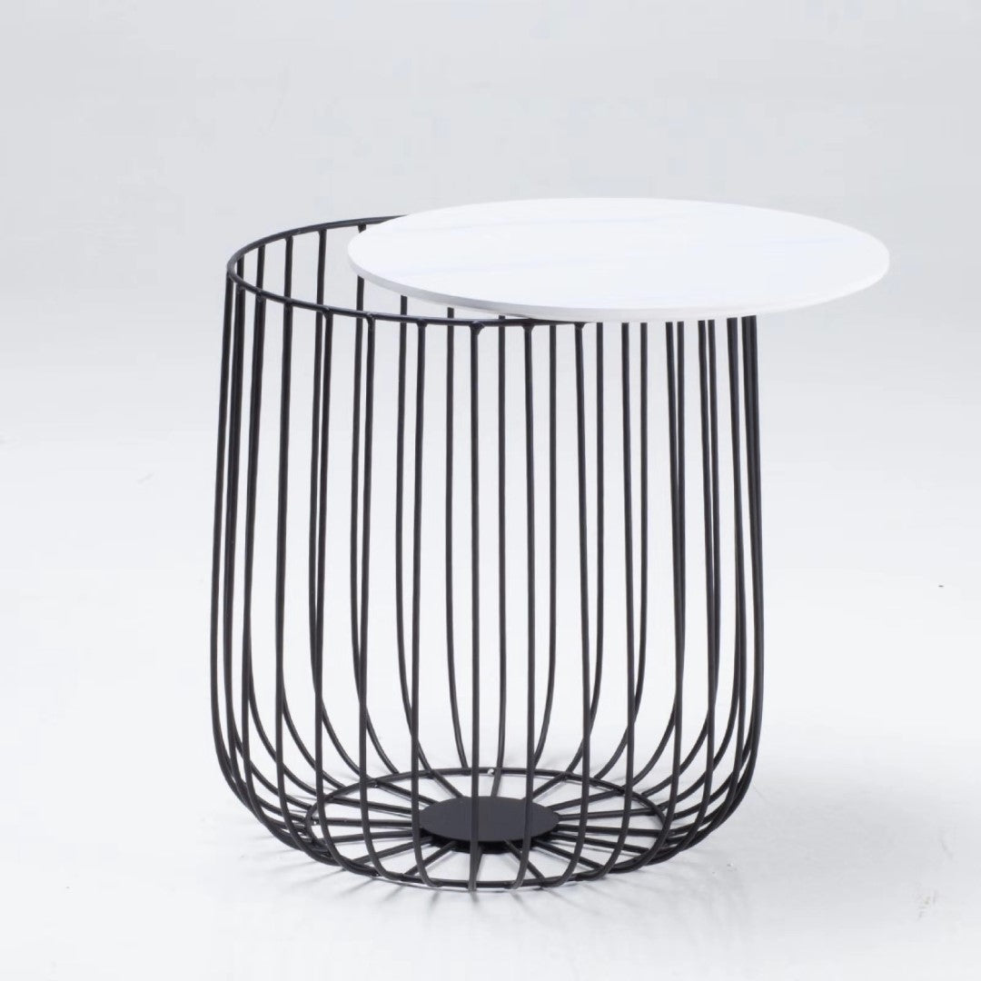 LPD Enzo Small Marble Effect Cage Table