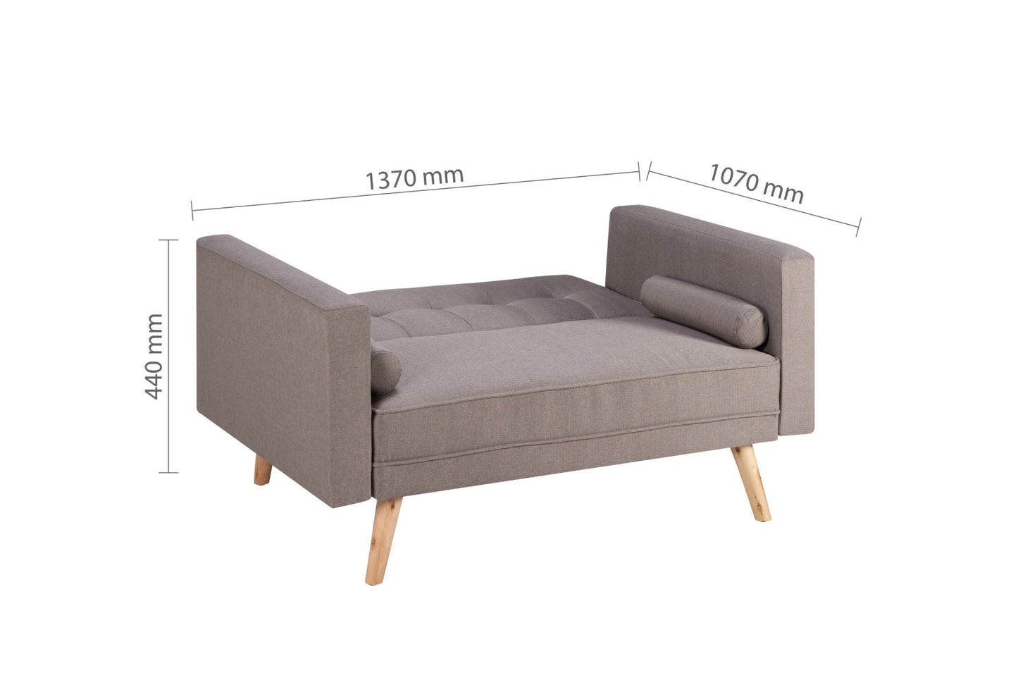 Birlea Ethan Grey Medium Sofa Bed