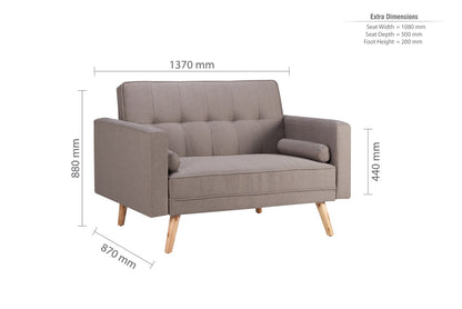 Birlea Ethan Grey Medium Sofa Bed