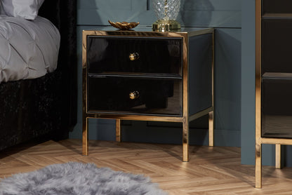 Birlea Fenwick Glass 2 Drawer Bedside