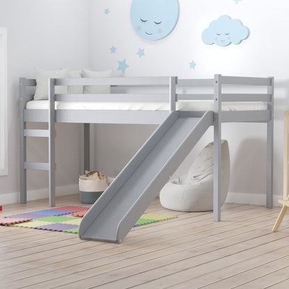 Birlea Frankie 3ft Single Grey Pine Midi Sleeper Bed With Slide