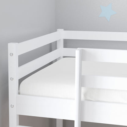 Birlea Frankie 3ft Single White Pine Midi Sleeper Bed With Slide