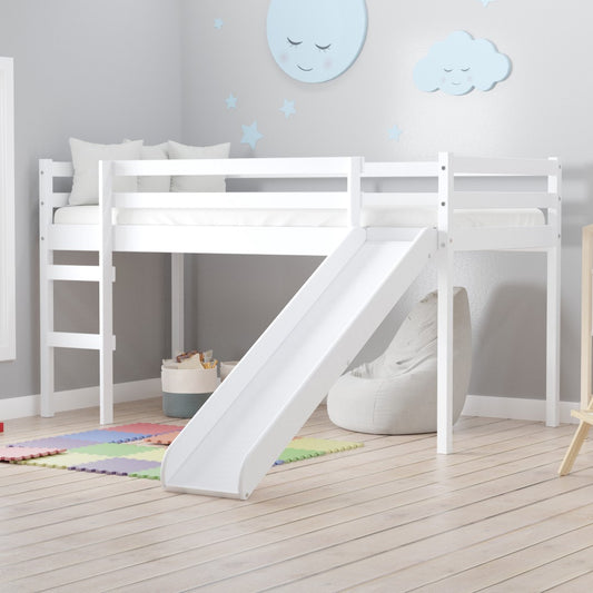 Birlea Frankie 3ft Single White Pine Midi Sleeper Bed With Slide