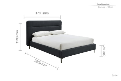 Birlea Finn 4ft6 Double Charcoal Fabric Bed Frame