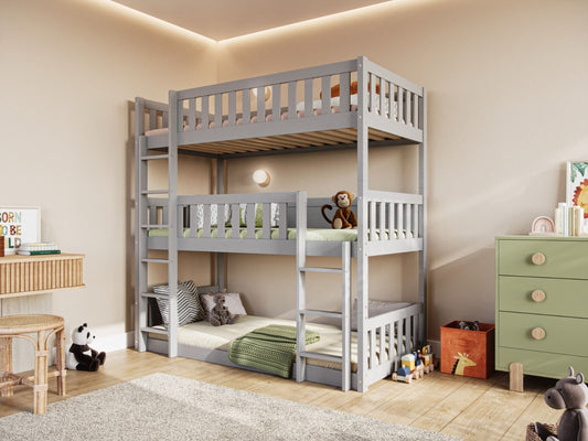 Flair Furnishings Bea Grey Triple High Bunk Bed