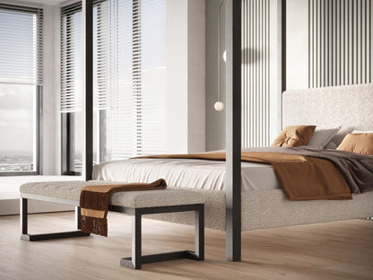 Flair Furnishings Boucle Fabric Bench with Metal Legs