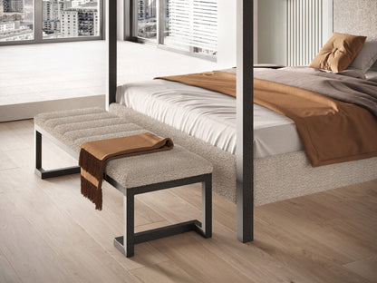 Flair Furnishings Boucle Fabric Bench with Metal Legs