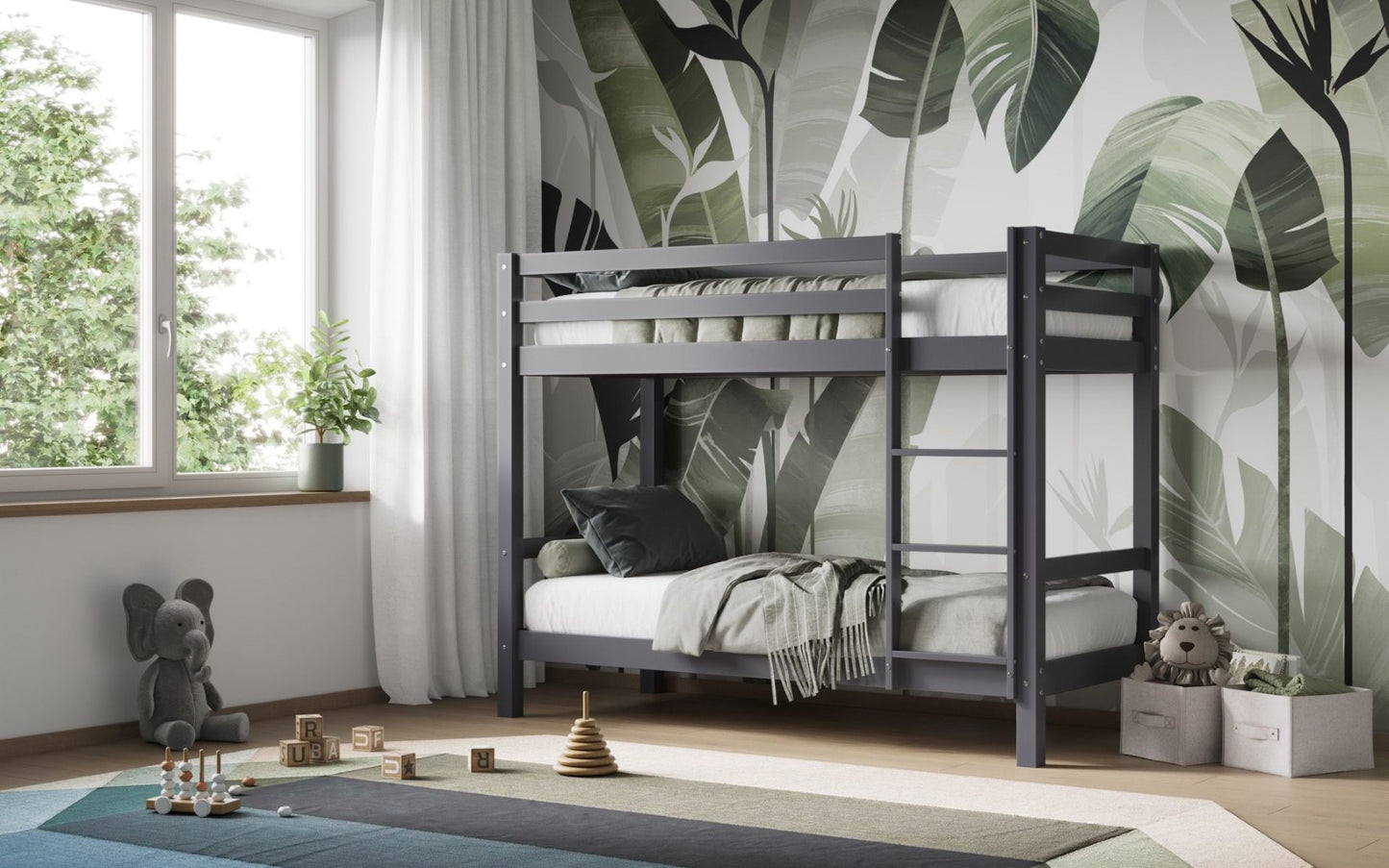 Flair Furnishings Callisto Grey Shorty Bunk Bed Frame