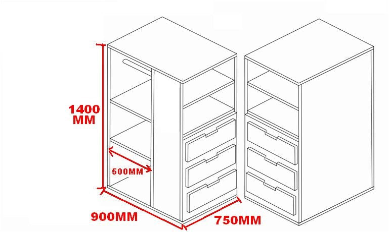 Flair Furnishings Cosmic White Wardrobe unit