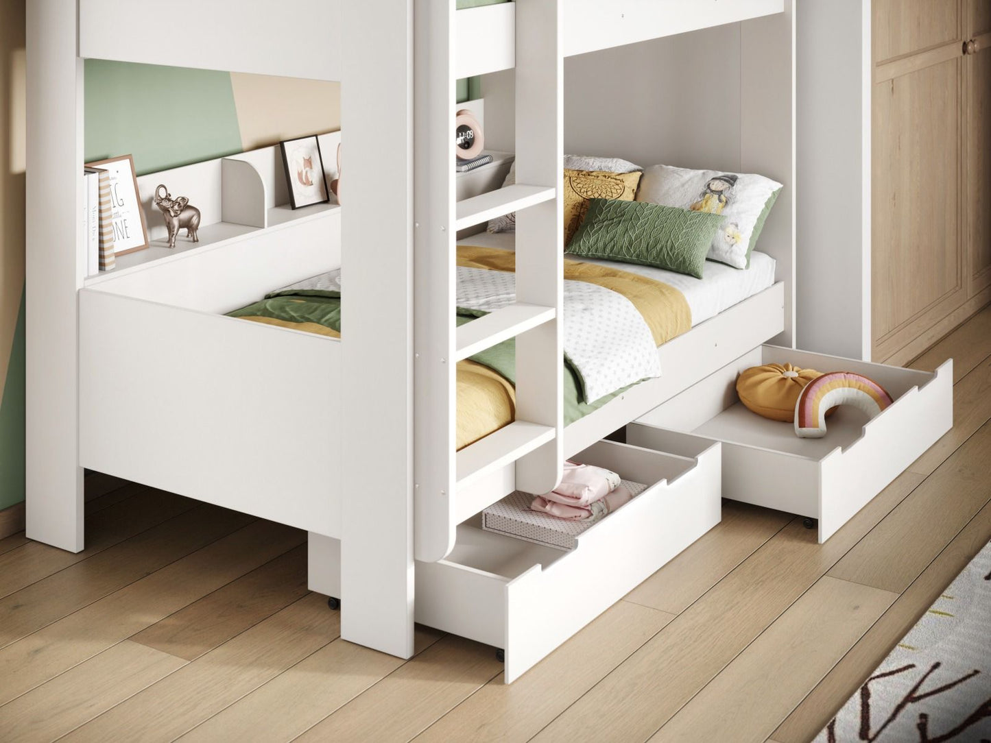 Flair Eddie White Storage Bunk Bed