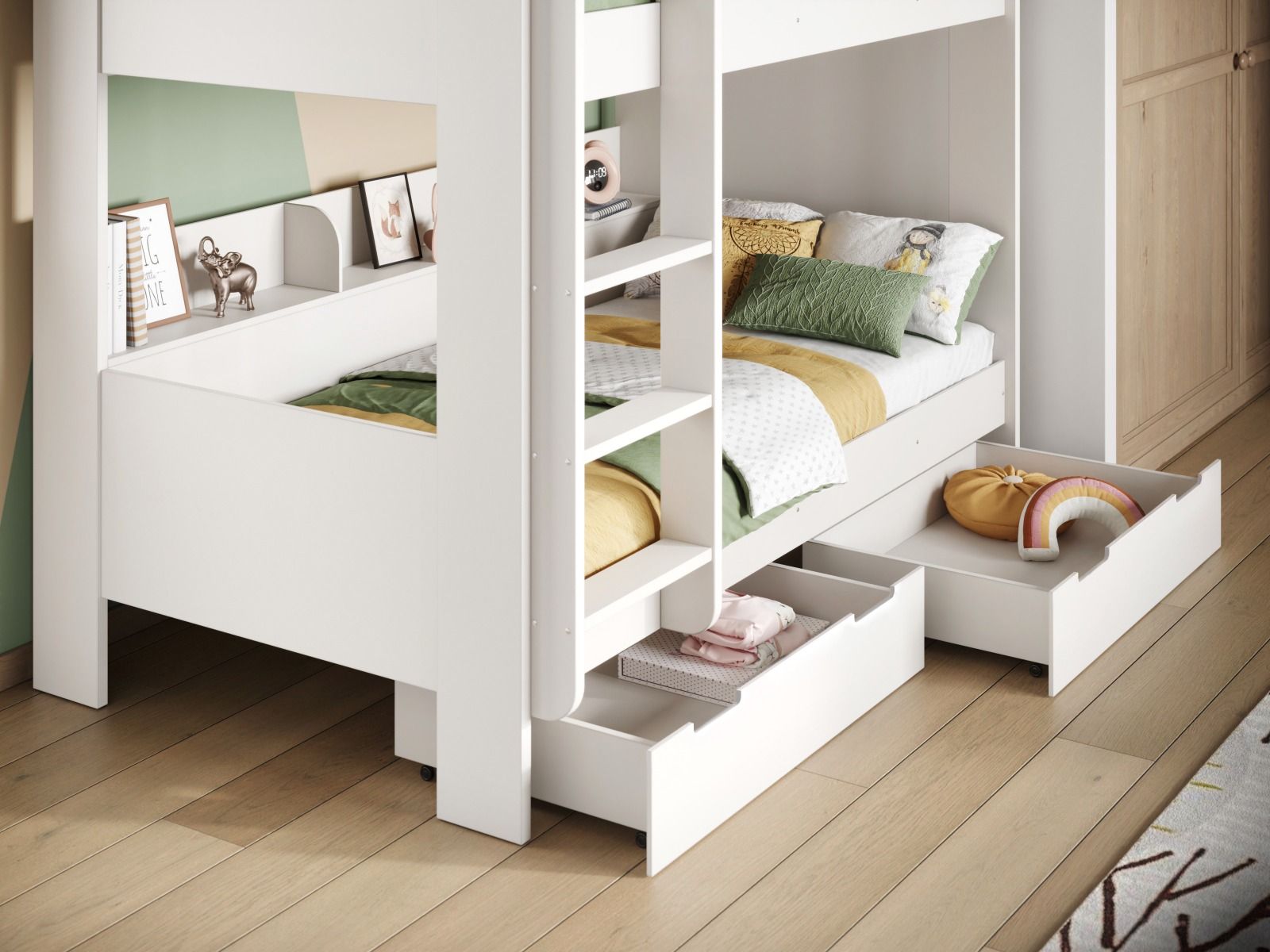 Flair Eddie White Storage Bunk Bed
