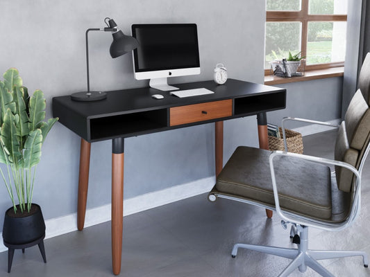 Flair Furnishings Edelweiss Walnut & Black Desk