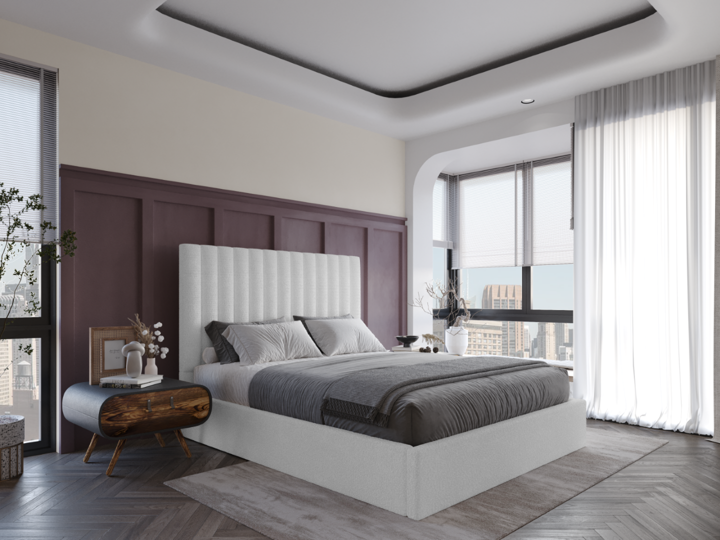 Flair Furnishings Everley 5ft Kingsize Fabric Ottoman Bed