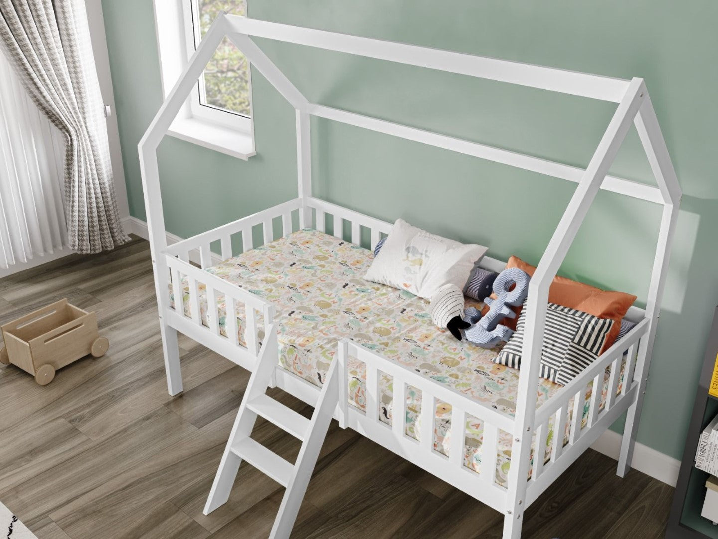 Flair Furnishings Explorer White Midsleeper with Rails