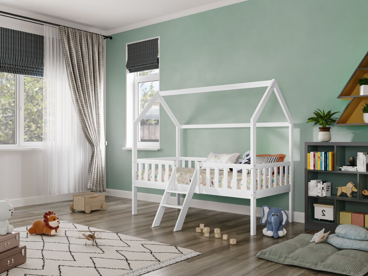 Flair Furnishings Explorer White Midsleeper with Rails