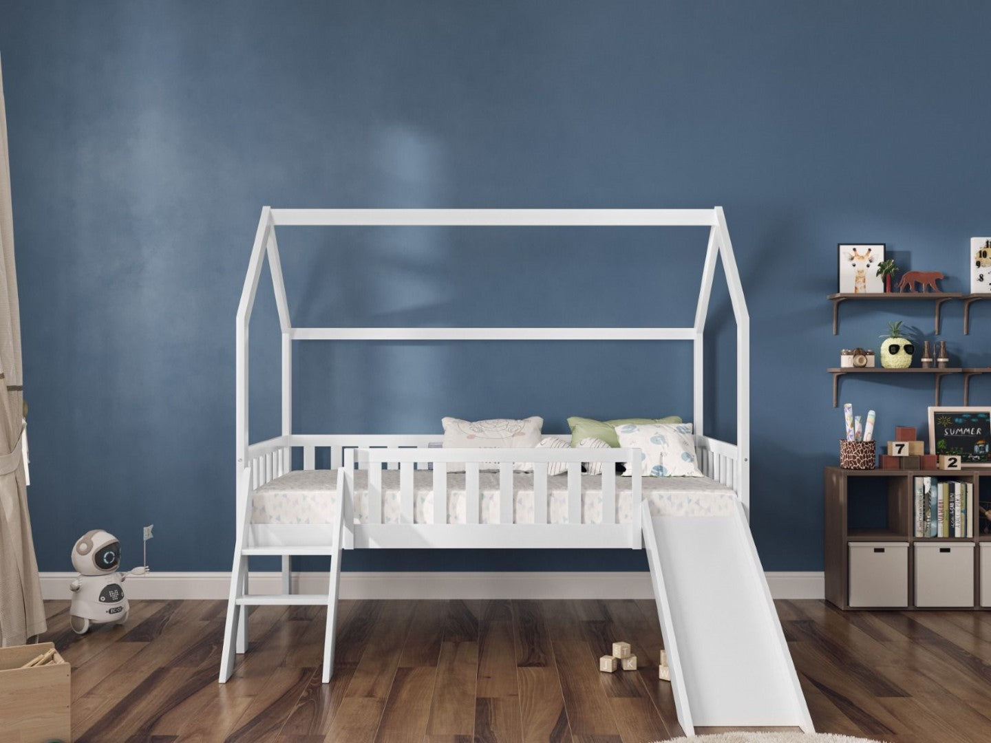 Flair Furnishings Explorer White Slide Midsleeper with Rails