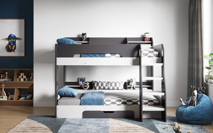 Flair Furnishings Flick Grey Bunk Bed with Shelves & Drawer