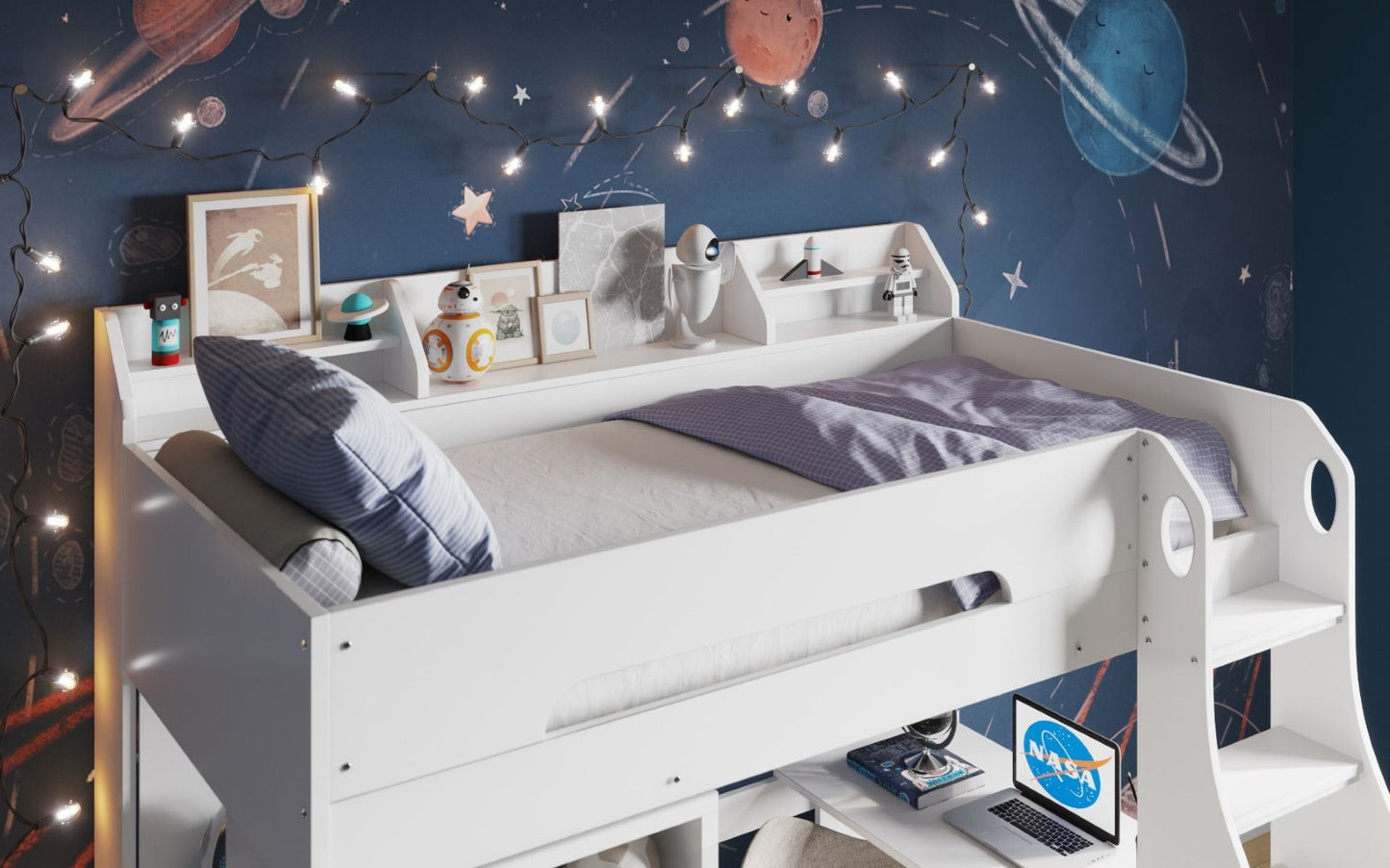 Flair Furnishings Cosmic White Storage Sleeper Bed