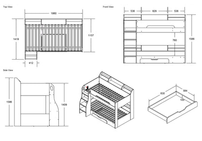 Flair Furnishings Flick White Bunk Bed