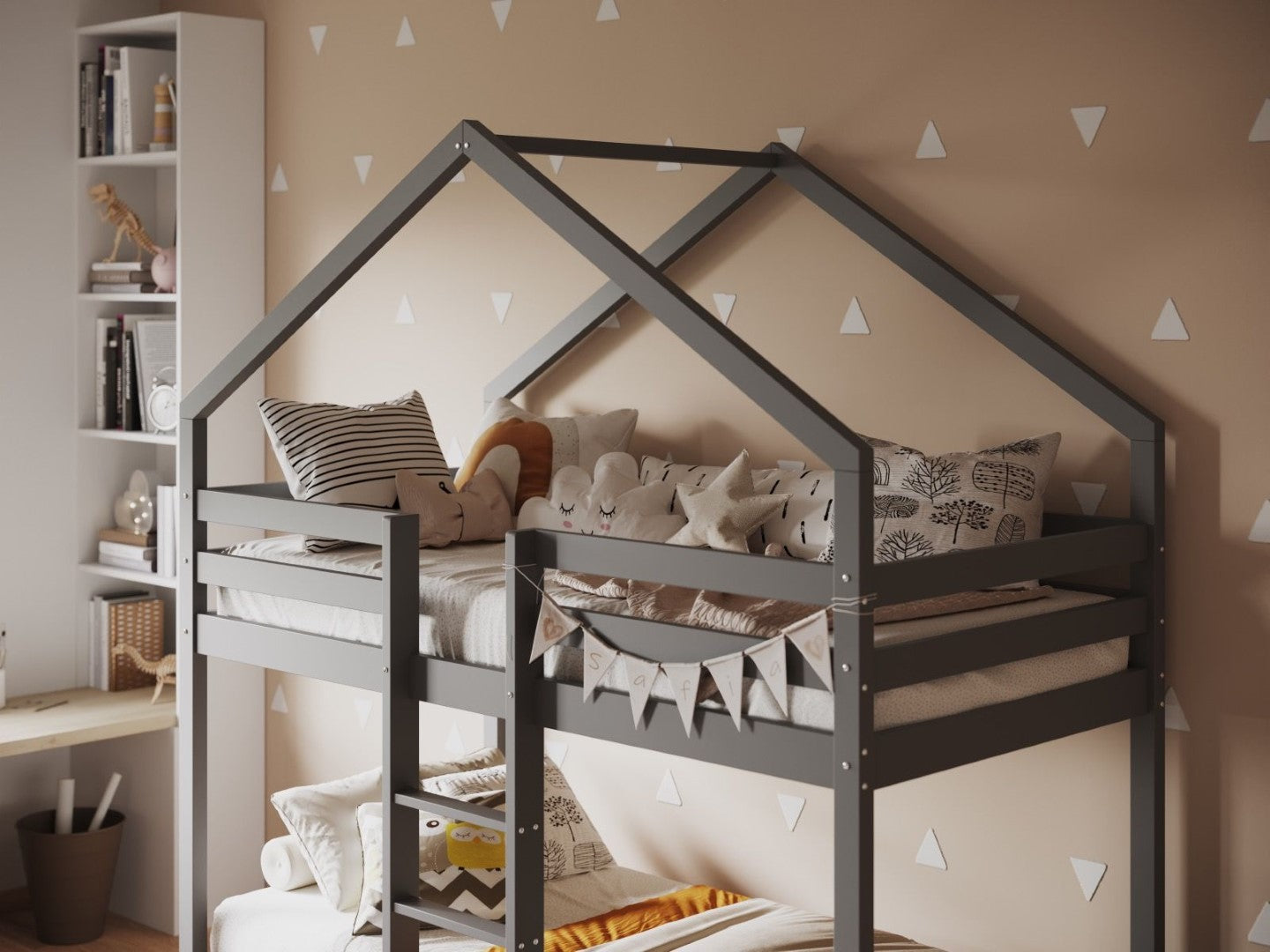 Flair Furnishings Grey Nest House Bunk Bed