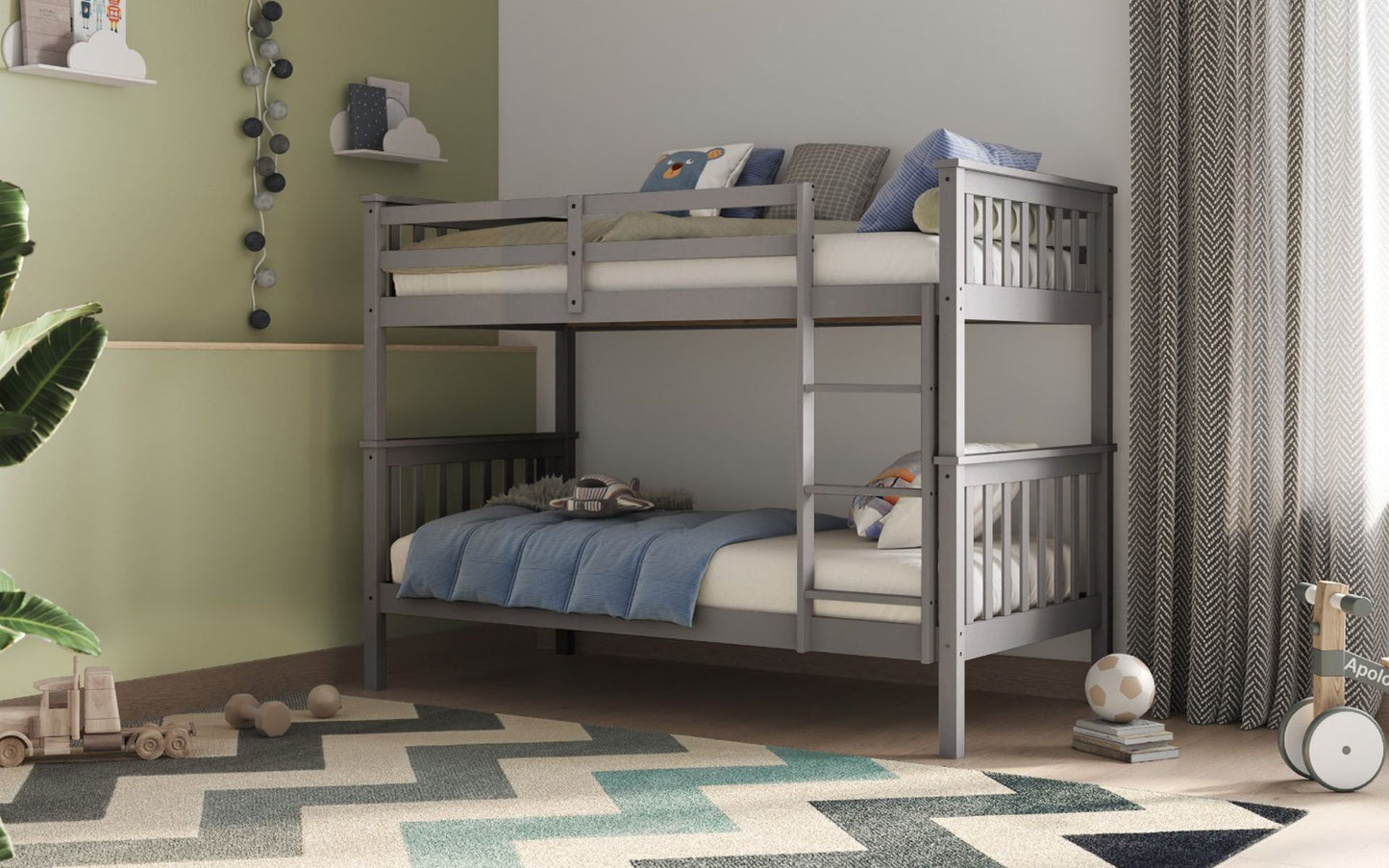 Flair Furnishings Koop Grey Detachable Bunk Bed