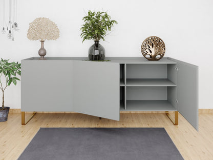 Flair Furnishings Lenny Grey Painted Sideboard with Brass Accents