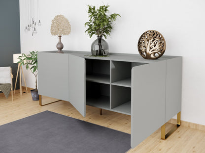 Flair Furnishings Lenny Grey Painted Sideboard with Brass Accents