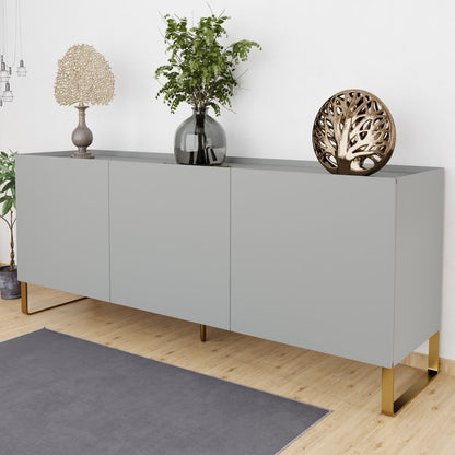 Flair Furnishings Lenny Grey Painted Sideboard with Brass Accents