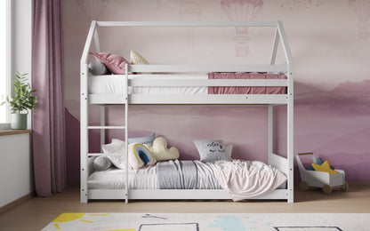 Flair Furnishings Luna White House Wooden Low Bunk Bed