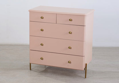 Flair Furnishings Maddie Pink & Brass Chest Of Drawers