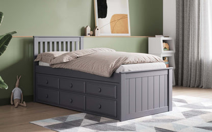 Flair Furnishings Montana Grey Captain'S Bed Frame with Drawers