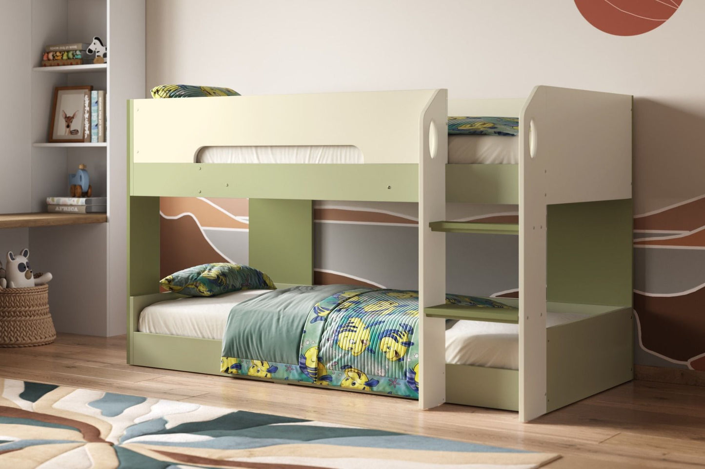 Flair Mystic Green Low Pod Bunk Bed Frame