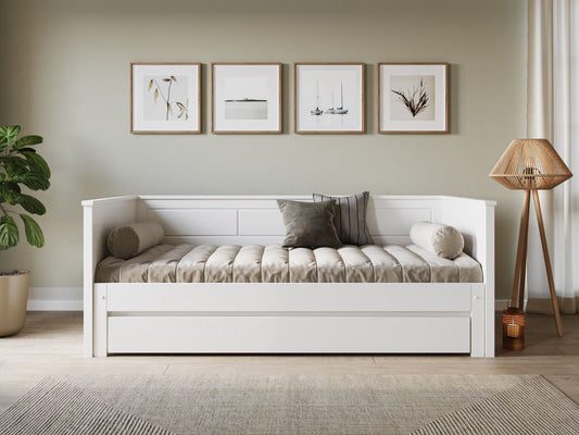 Flair Noomi Erika White Solid Wood Guest Bed