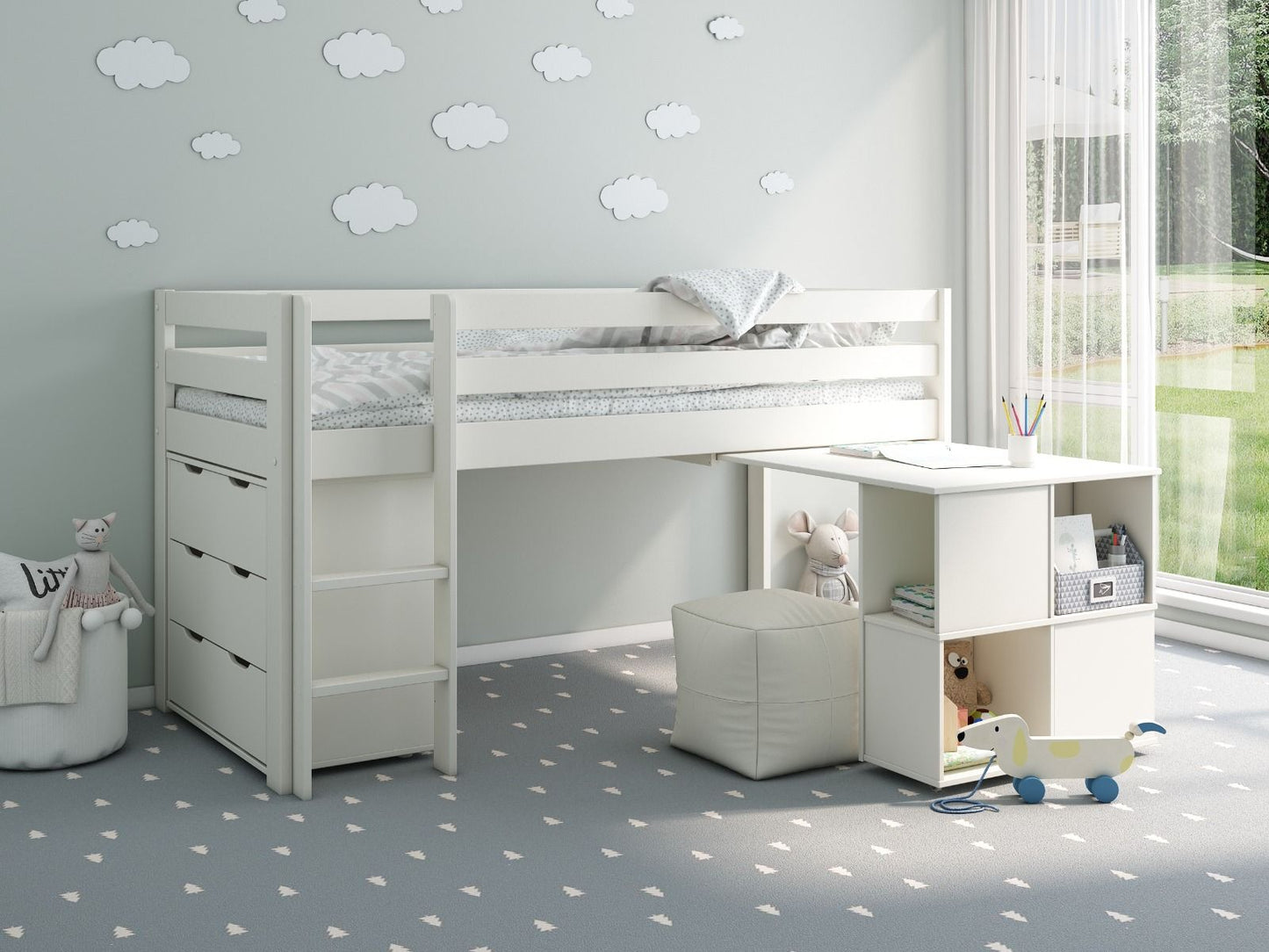 Noomi Nora White Midi Chest Of 3 Drawers