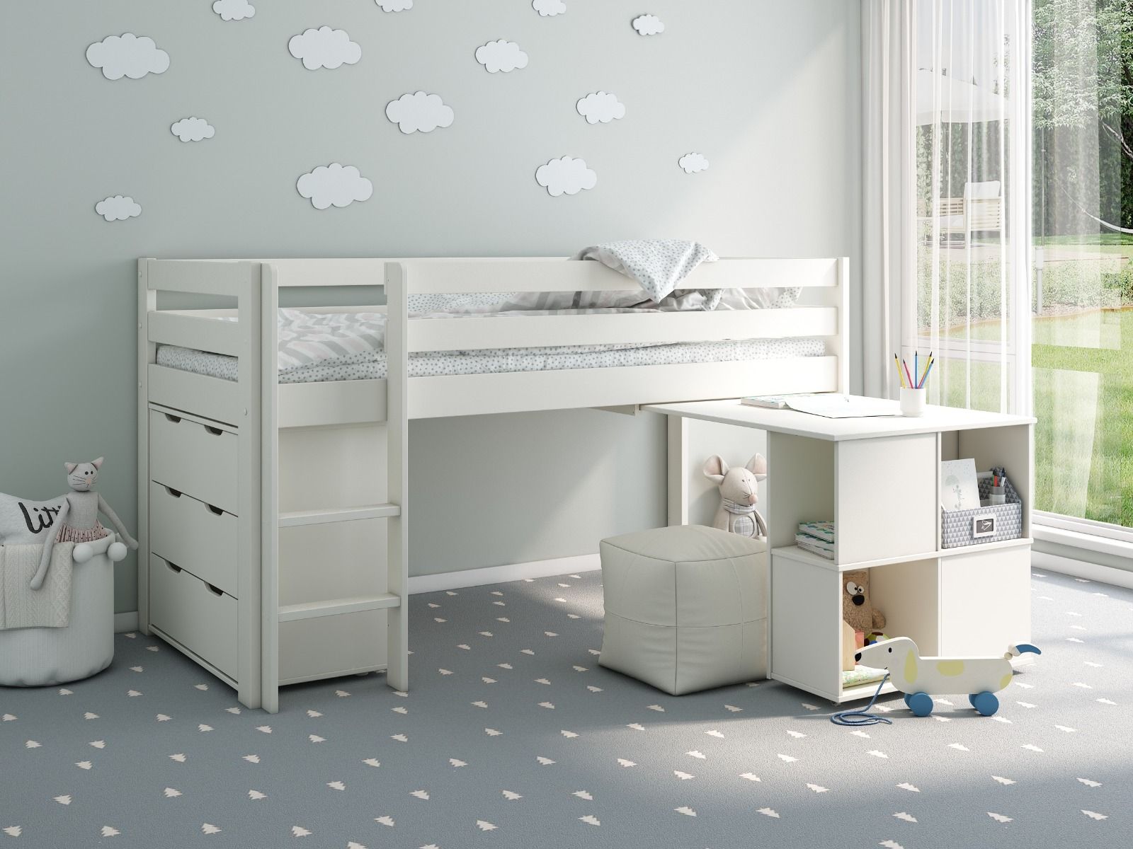 Noomi Nora White Midi Chest Of 3 Drawers