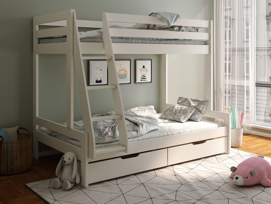 Flair Noomi Nora White Solid Wood Triple Bunk Bed