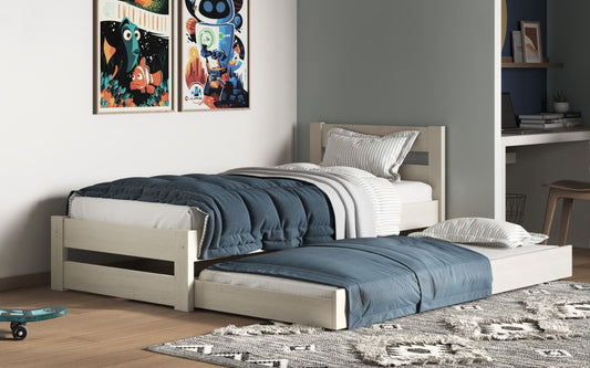 Noomi Tera White Solid Wood Guest Day Bed
