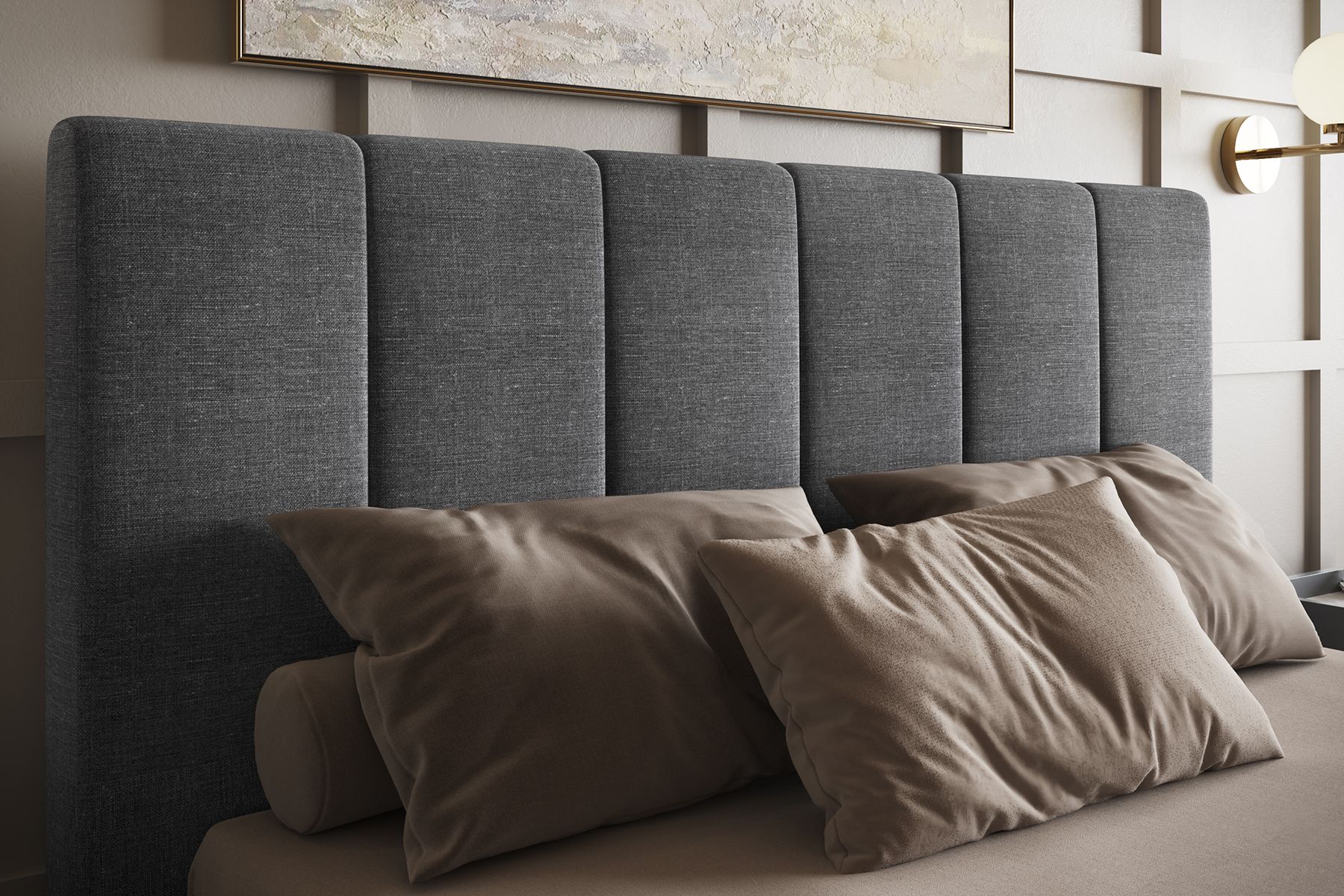 Flair Waltz 5ft Kingsize Grey Fabric Ottoman Bed Frame