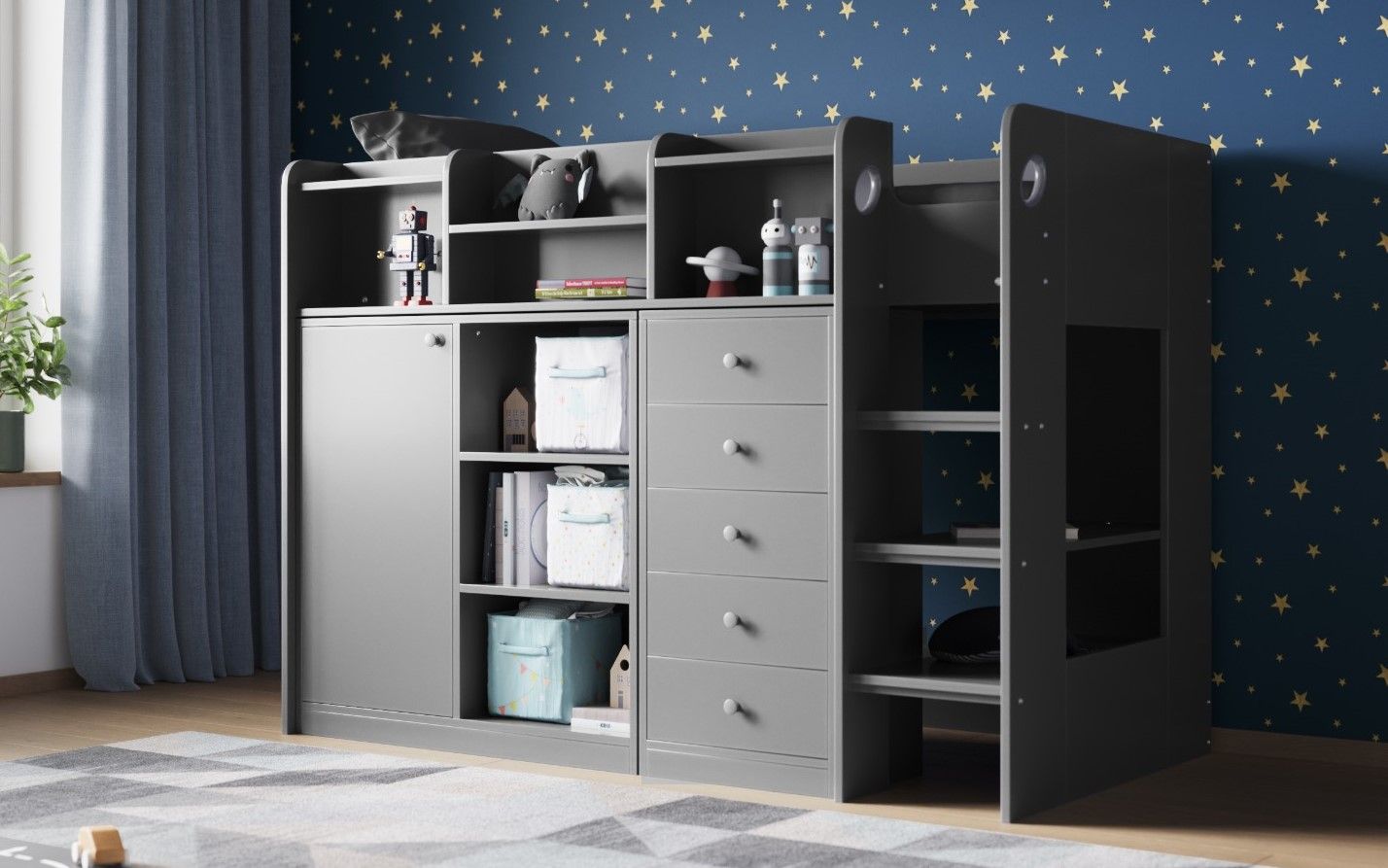 Flair Wizard Grey Junior High Sleeper Storage Station