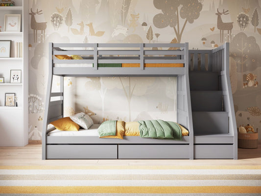 Flair Furnishings Lunar Grey Wooden Triple Bunk Bed