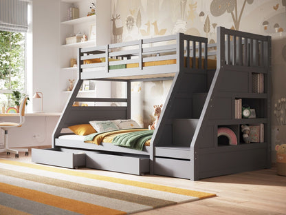 Flair Furnishings Lunar Grey Wooden Triple Bunk Bed