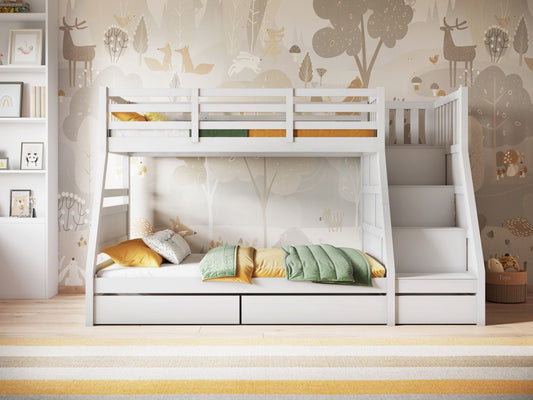 Flair Furnishings Lunar White Wooden Triple Bunk Bed