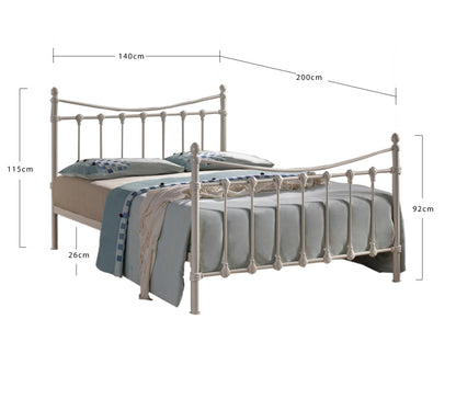 Time Living Florida 4ft6 Double Ivory Metal Bed Frame