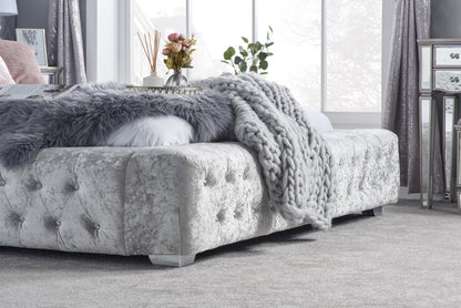 Birlea Grande 6ft Super Kingsize Grey Crushed Velvet Fabric Bed Frame